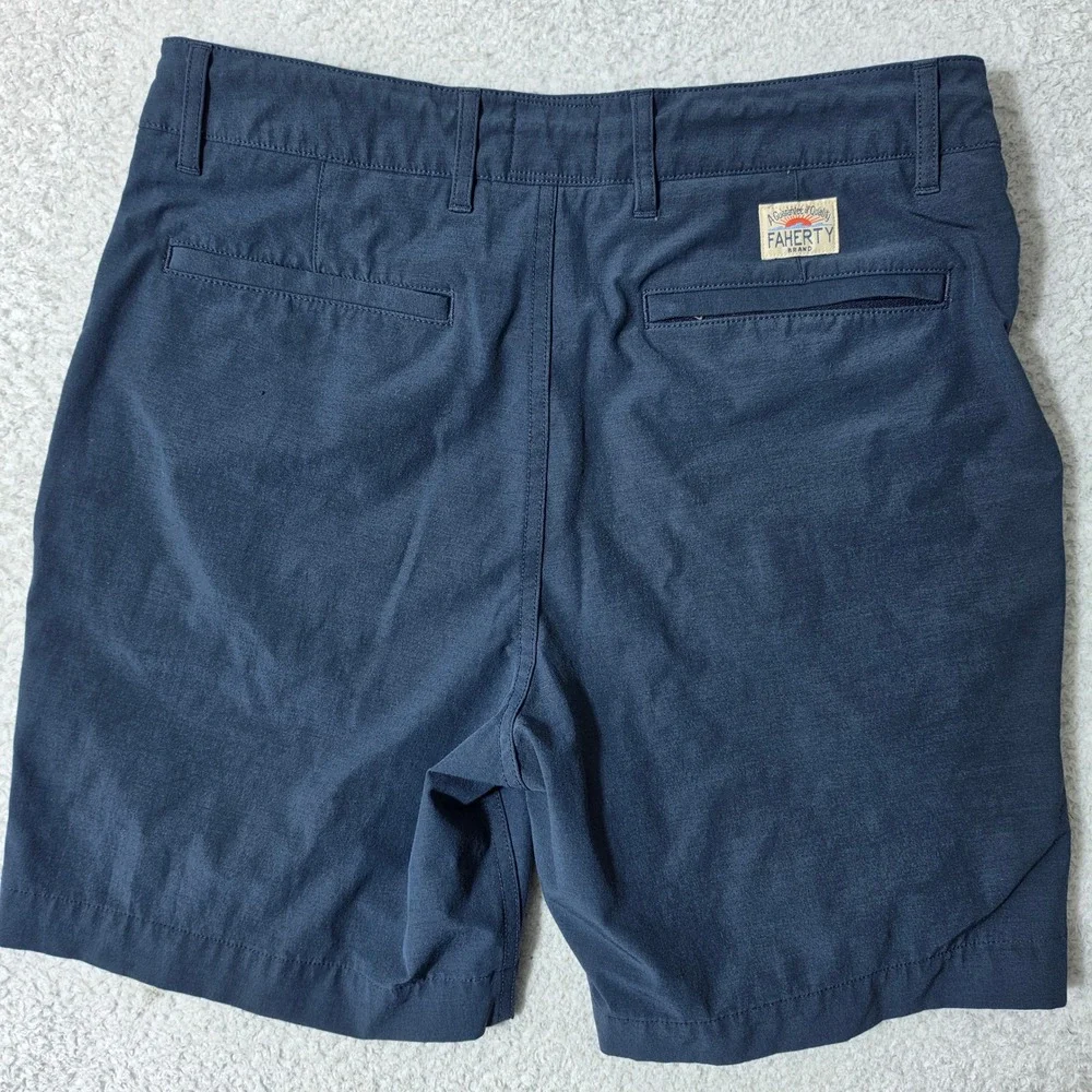 Faherty Mens 30 All Day Shorts Navy Spandex Hybrid Drawstring MSC0013